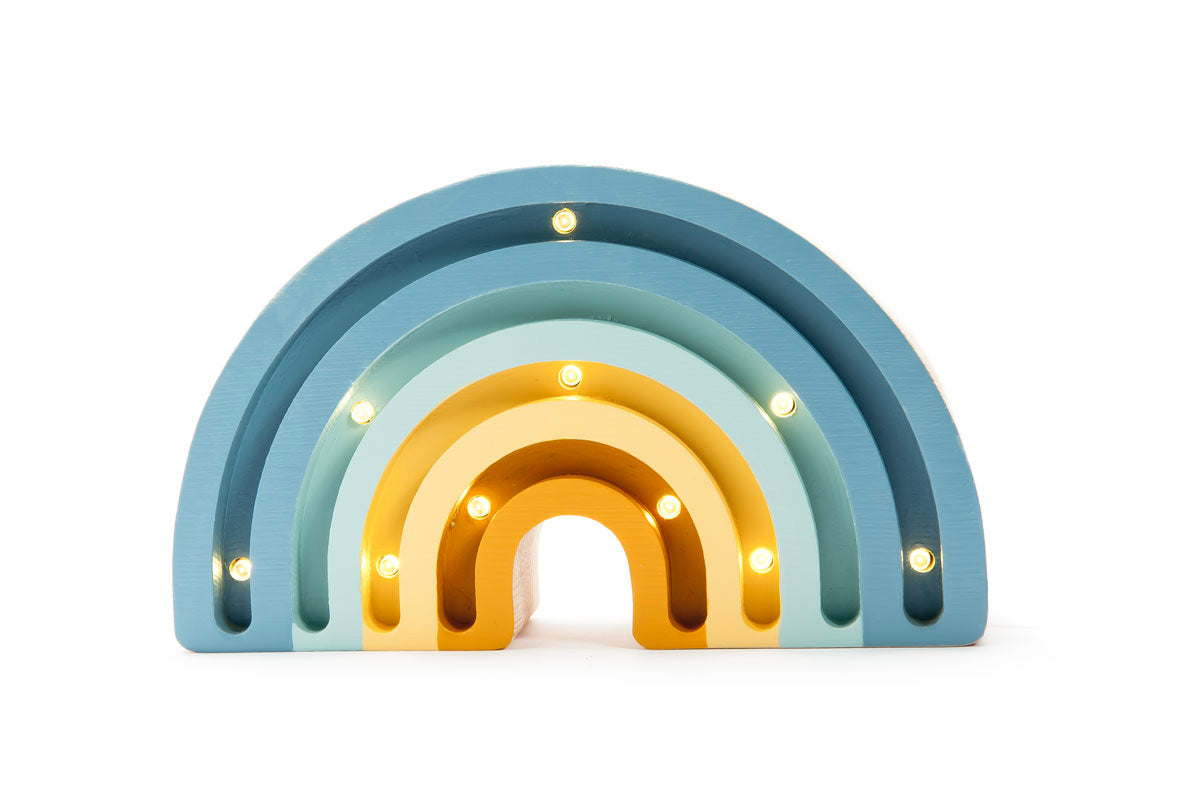 Modèle pastel de la lampe arc-en-ciel en bois bleu