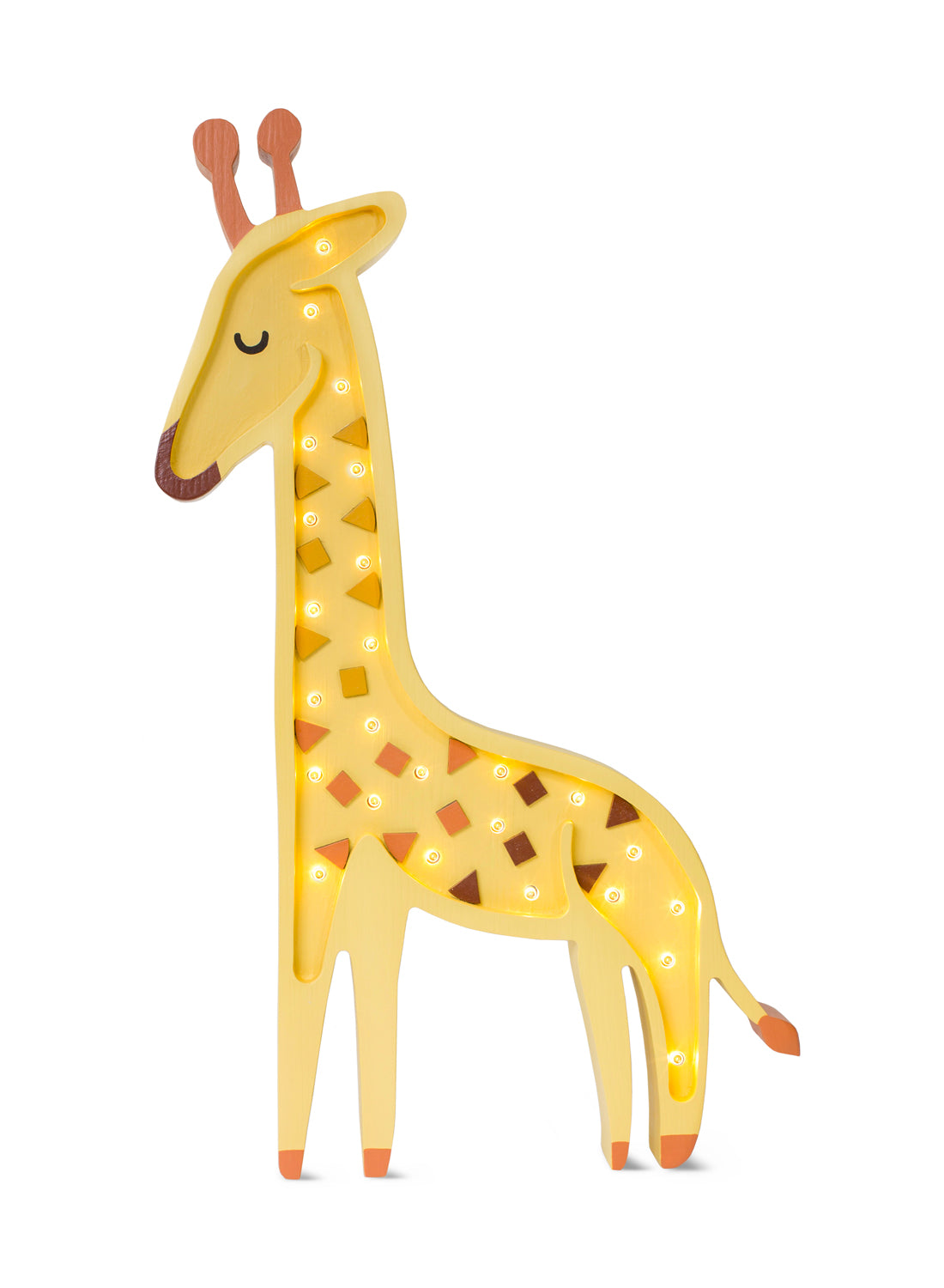 Modèle jaune de la lampe girafe en bois Little Lights