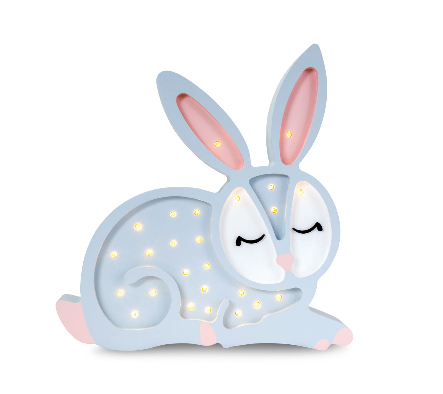 Veilleuse lapin gris en bois, parfaite pour une déco douce de chambre enfant