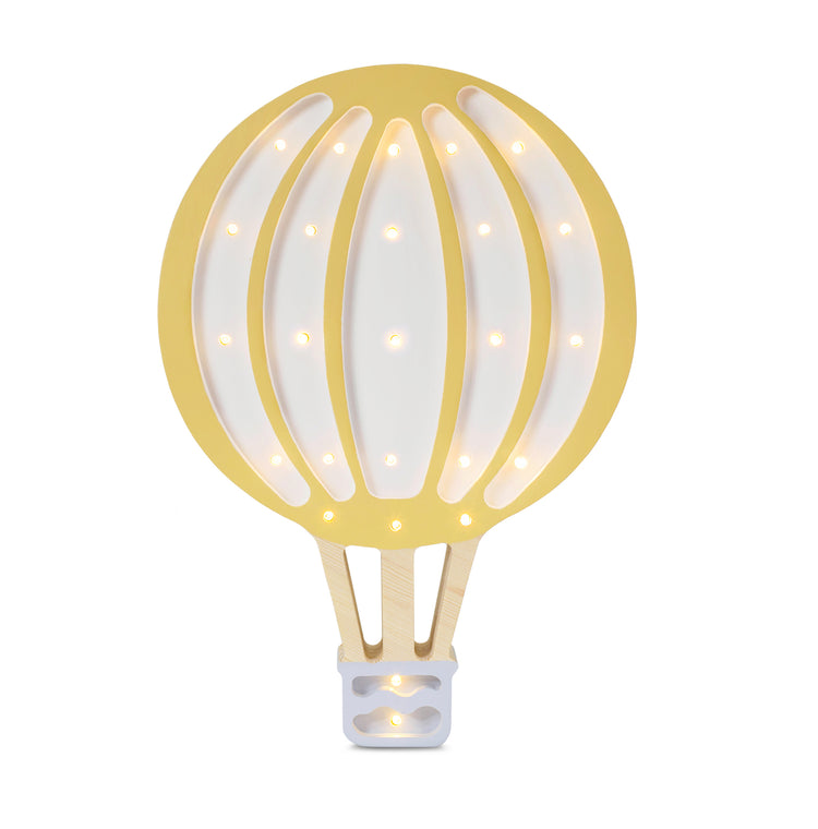 Lampe montgolfière en bois Little Lights, modèle jaune