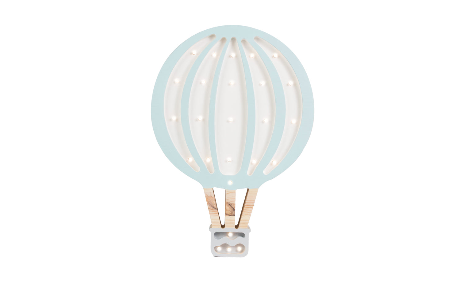 Lampe montgolfière en bois Little Lights, bleu pastel