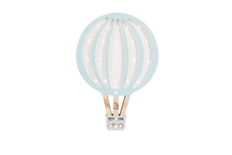 Lampe montgolfière en bois Little Lights, bleu pastel