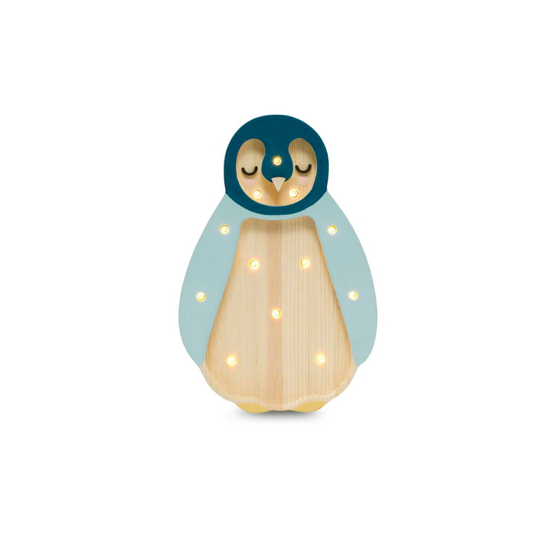 Lampe veilleuse en bois bébé pingouin Little Lights, modèle mini