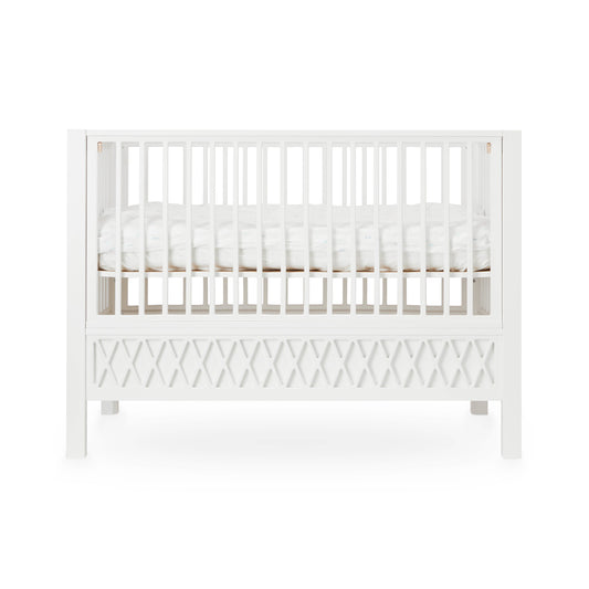 Lit bébé blanc évolutif Harlequin 60x120 vu de face