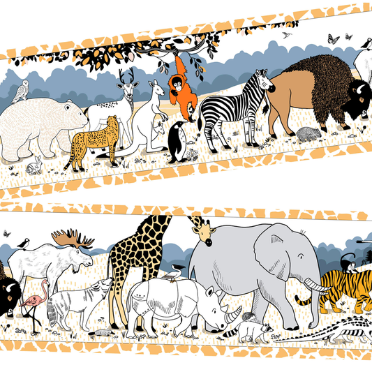 Livre noir et blanc pour bébé. Eveil et jeux. Livre tissu tout doux, léger, idéal pour les vacances. Découvrir les animaux en s'amusant.