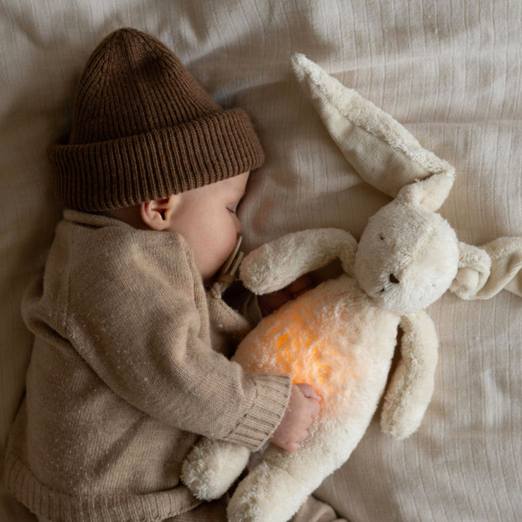 Cadeau de naissance sommeil bébé, Moonie lapin peluche veilleuse