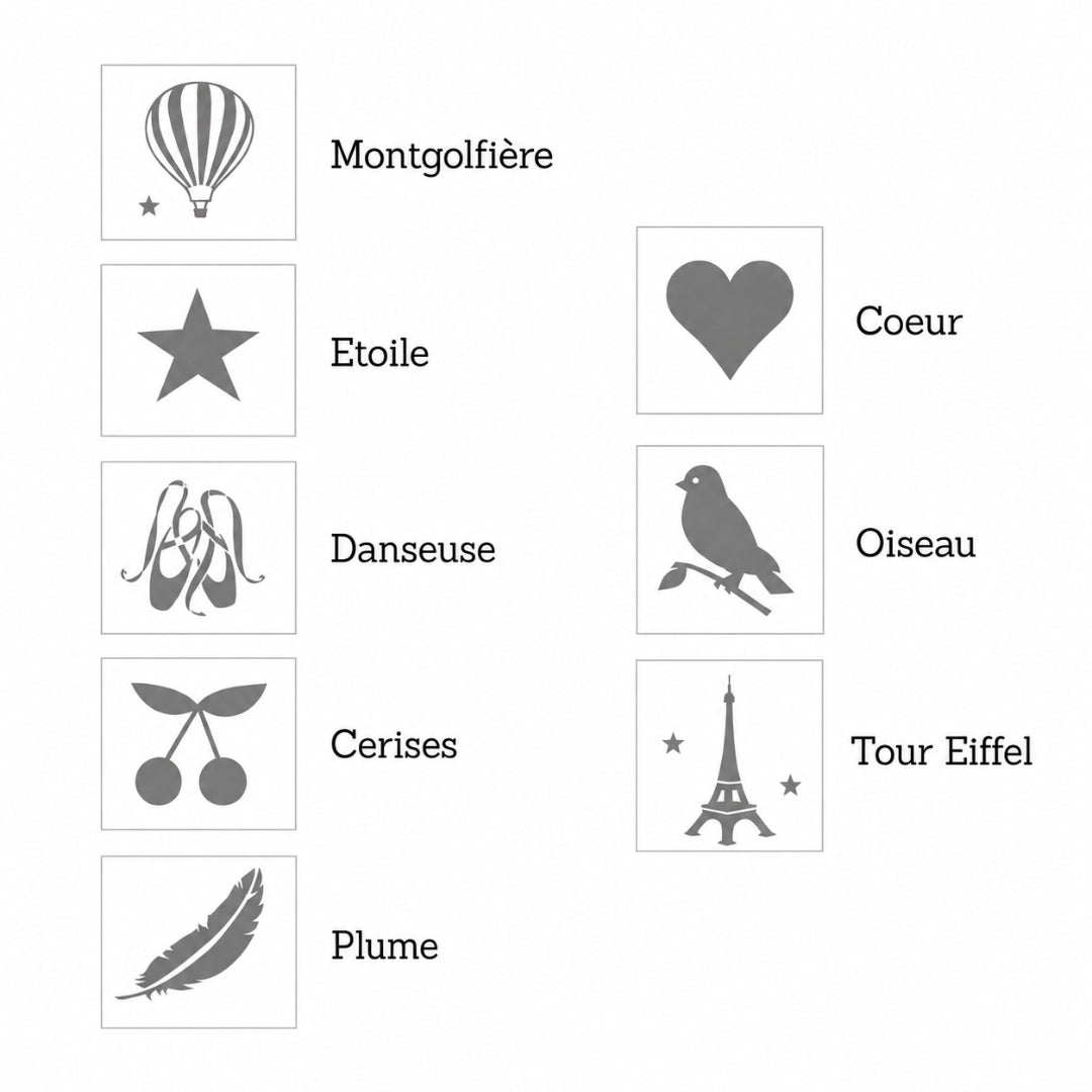 Motif personnalisé à choisir pour personnaliser le sac à dos en gaze de coton rose bébé fille. les griottes.