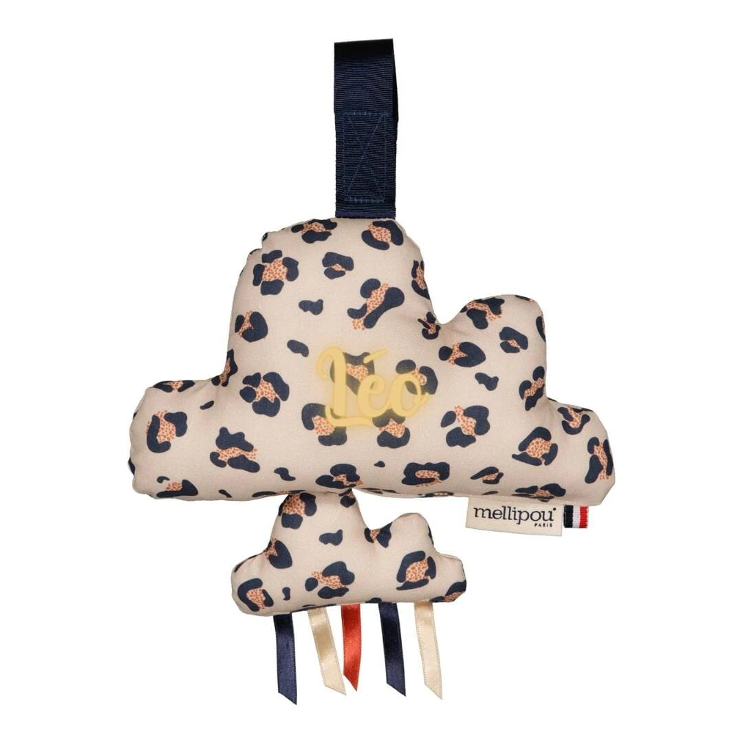 nuage musical léopard personnalisé au prénom cadeau de naissance bébé made in france