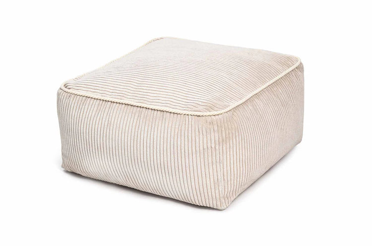 Pouf Ottoman Kumo Shappy vanille en velours côtelé crème pour enfant