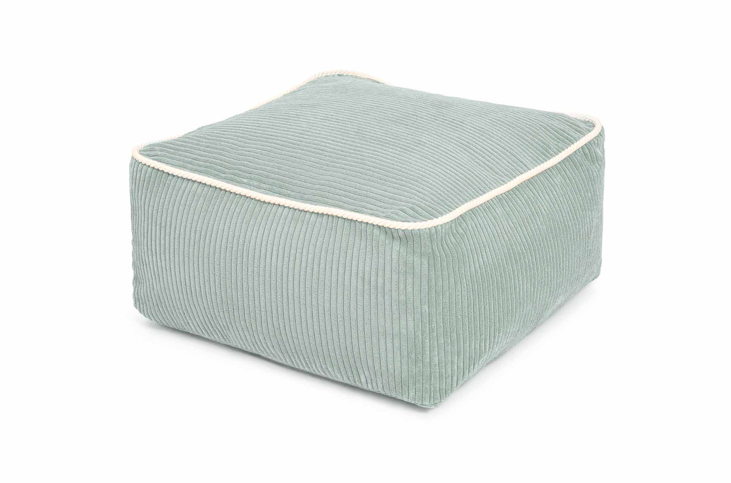 Pouf Pouf ottoman Kumo Shappy peppermint vert pastel en velours côtelé