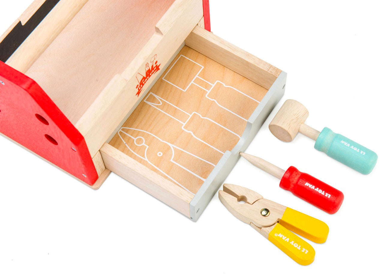 Caisse à outils en bois jouet Le Toy Van - Jeu éducatif certifié FSC pour enfant de 3 ans - Idée cadeau Noël
