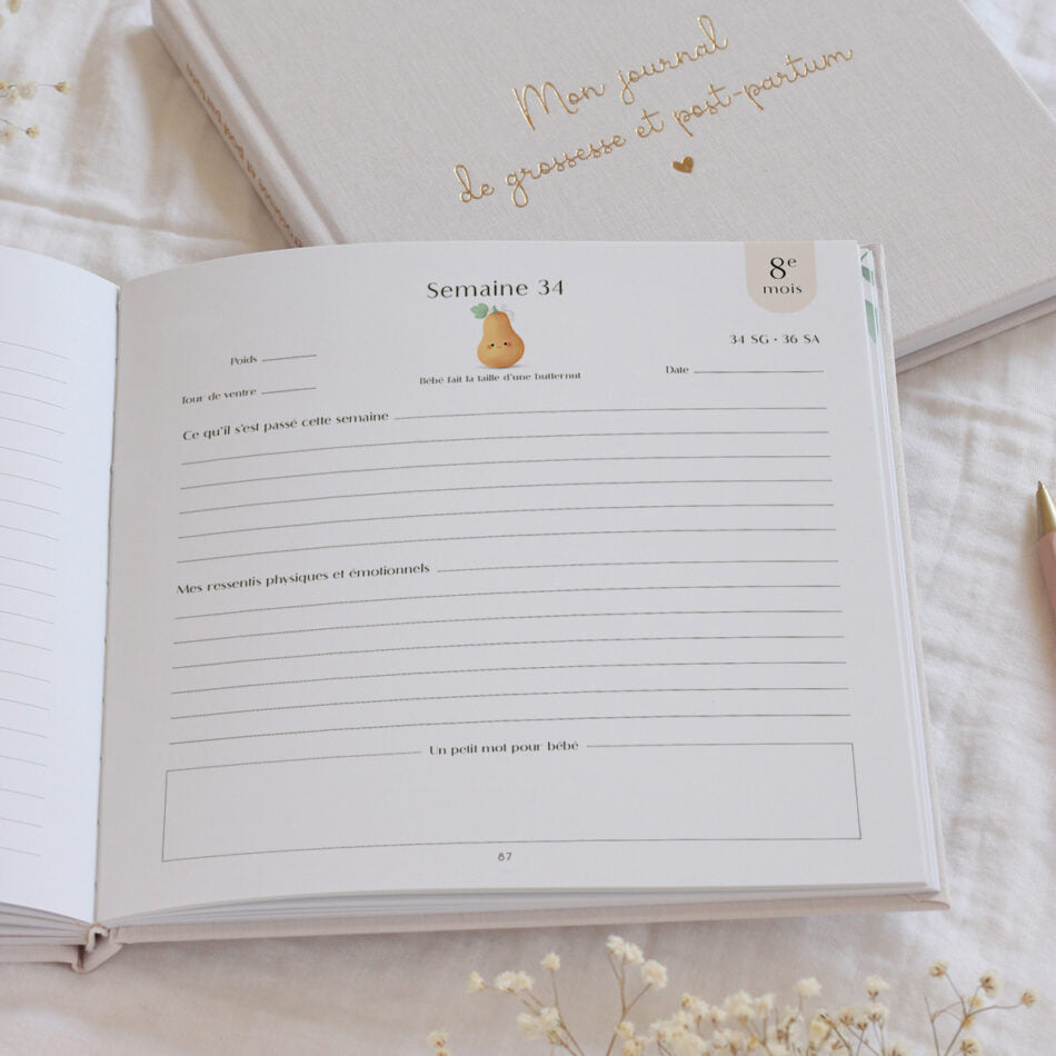 Extrait des pages intérieures du journal de grossesse Zü