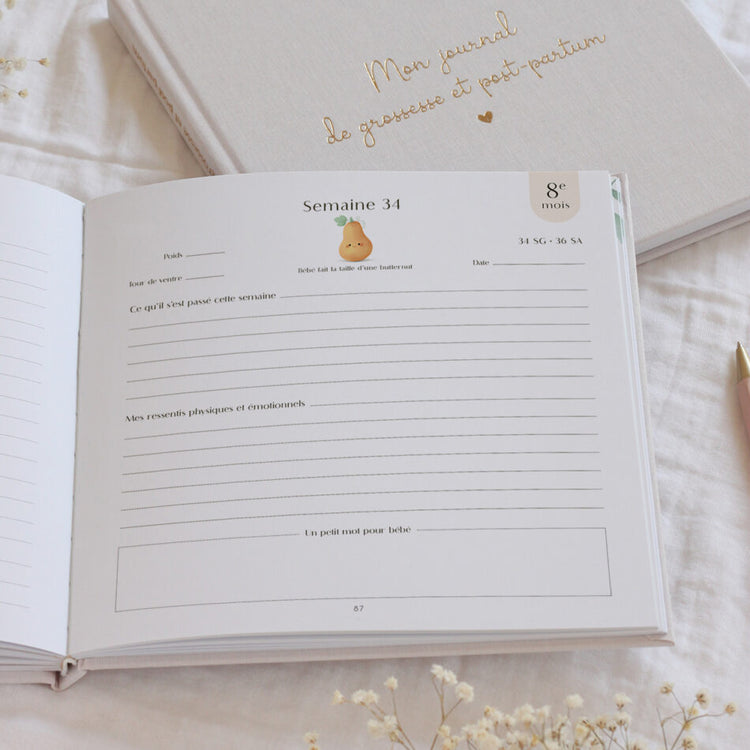 Extrait des pages intérieures du journal de grossesse Zü