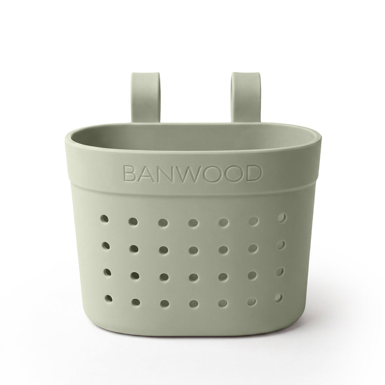 Panier Pin & Ride vert olive assorti pour trottinette Banwood Eco enfant