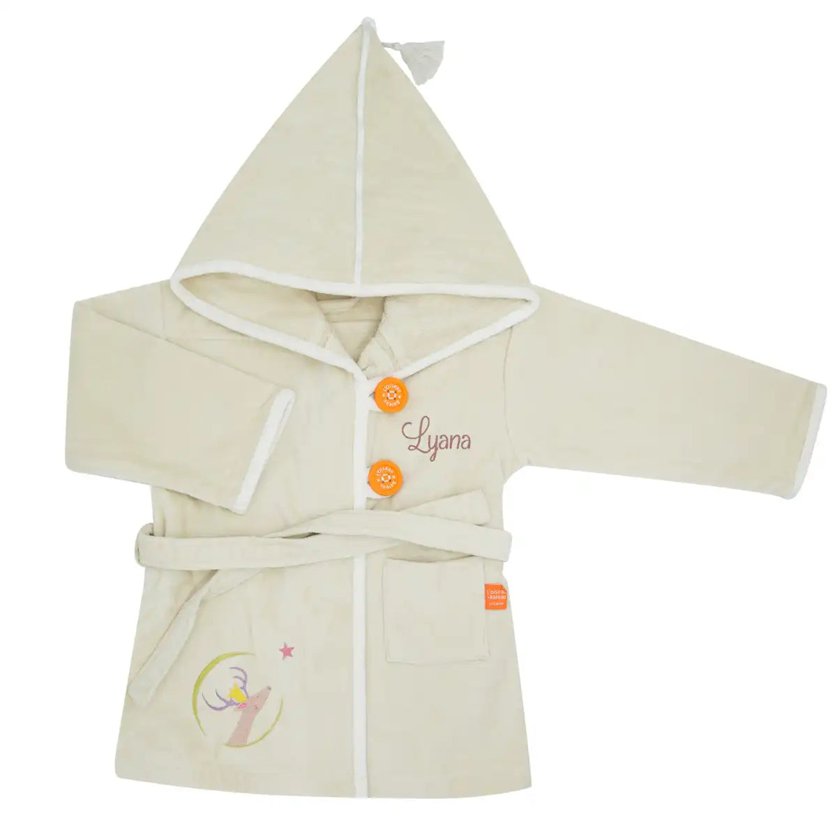 Peignoir bébé avec prénom brodé, idée cadeau personnalisé enfant 24 mois