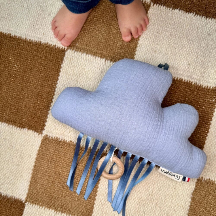 peluche musicale personnalisée nuage bleu décoration chambre bébé berceuse originale