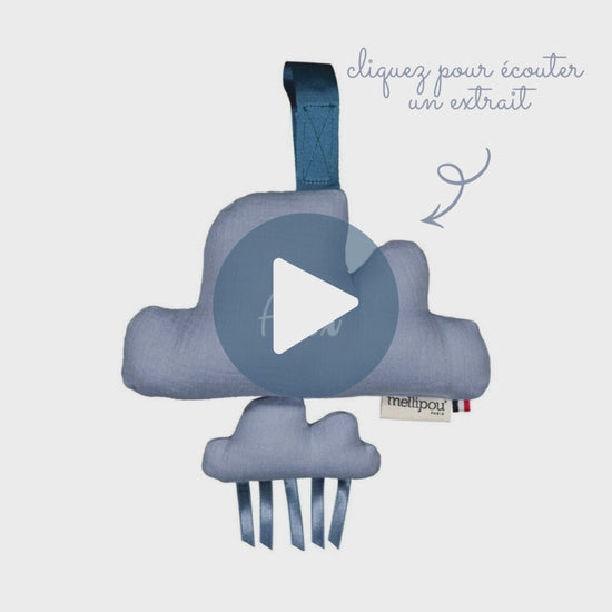 Peluche musicale bleu avec berceuse originale, musique film Friends. Mellipou, made in France