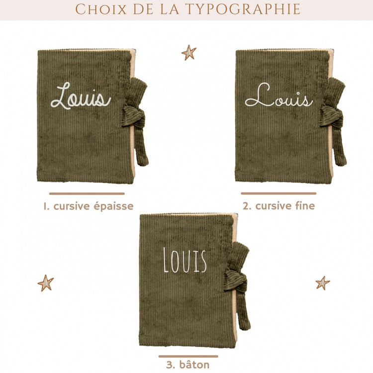 Protège carnet de santé personnalisé format 23,5 x 16,5 cm, standard carnet FR.