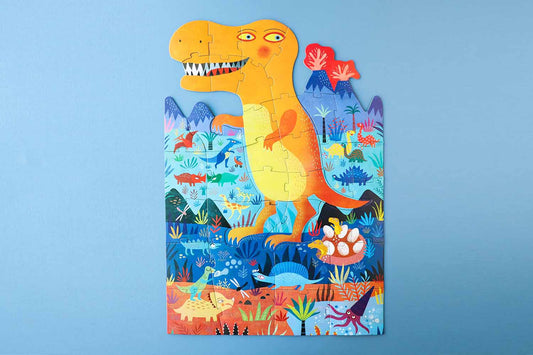 Puzzle dinosaures pour enfant. Ecofriendly, papier FSC et carton recyclé. Idée cadeau idéale pour enfant de 3 ans et +. Londji Puzzles.