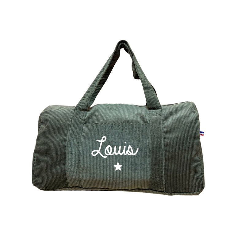 Sac week-end bébé personnalisé 40 L avec rappel des dimensions 28 × 18 × 47 cm.