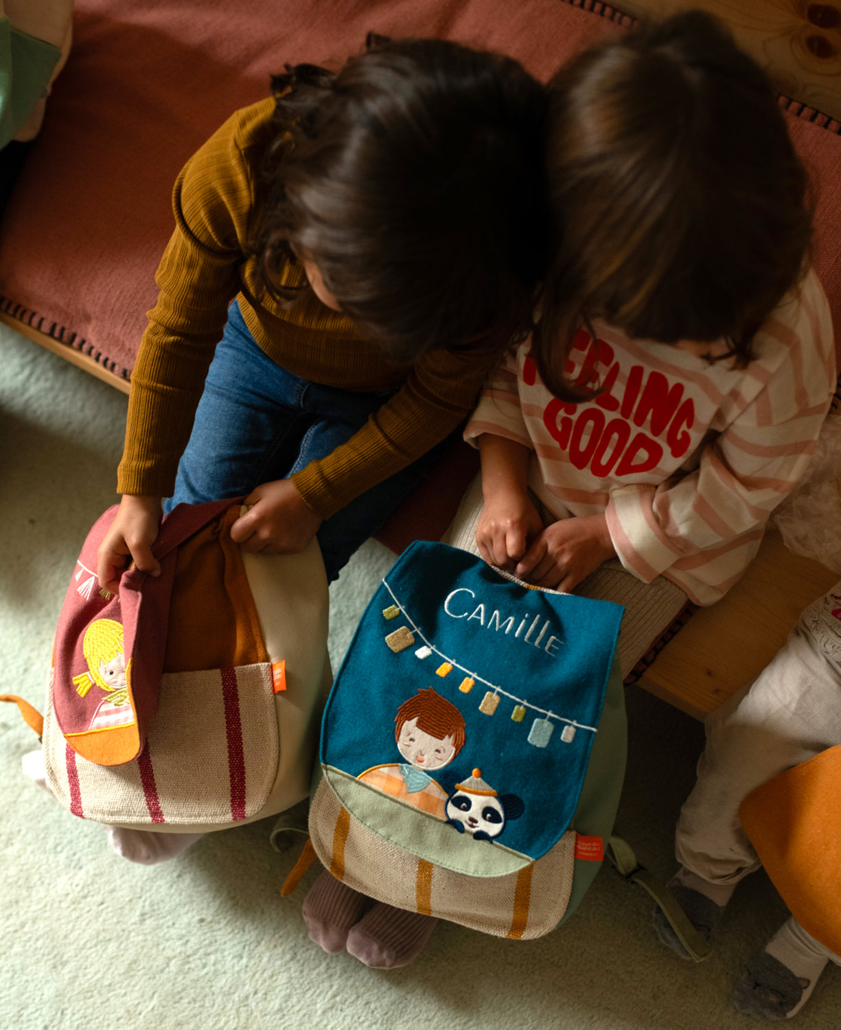 Sac à dos maternelle fille personnalisé – prénom brodé Oiseau