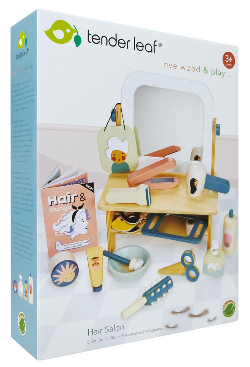 Coiffeuse en bois pour enfant avec accessoires réalistes et design soigné