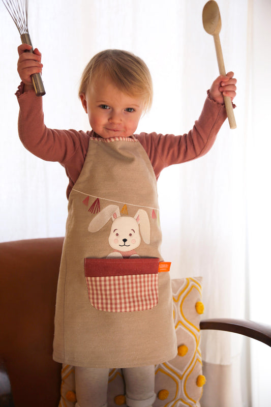 Tablier enfant cuisine personnalisé avec prénom brodé, cadeau original pour initier les petits à la cuisine