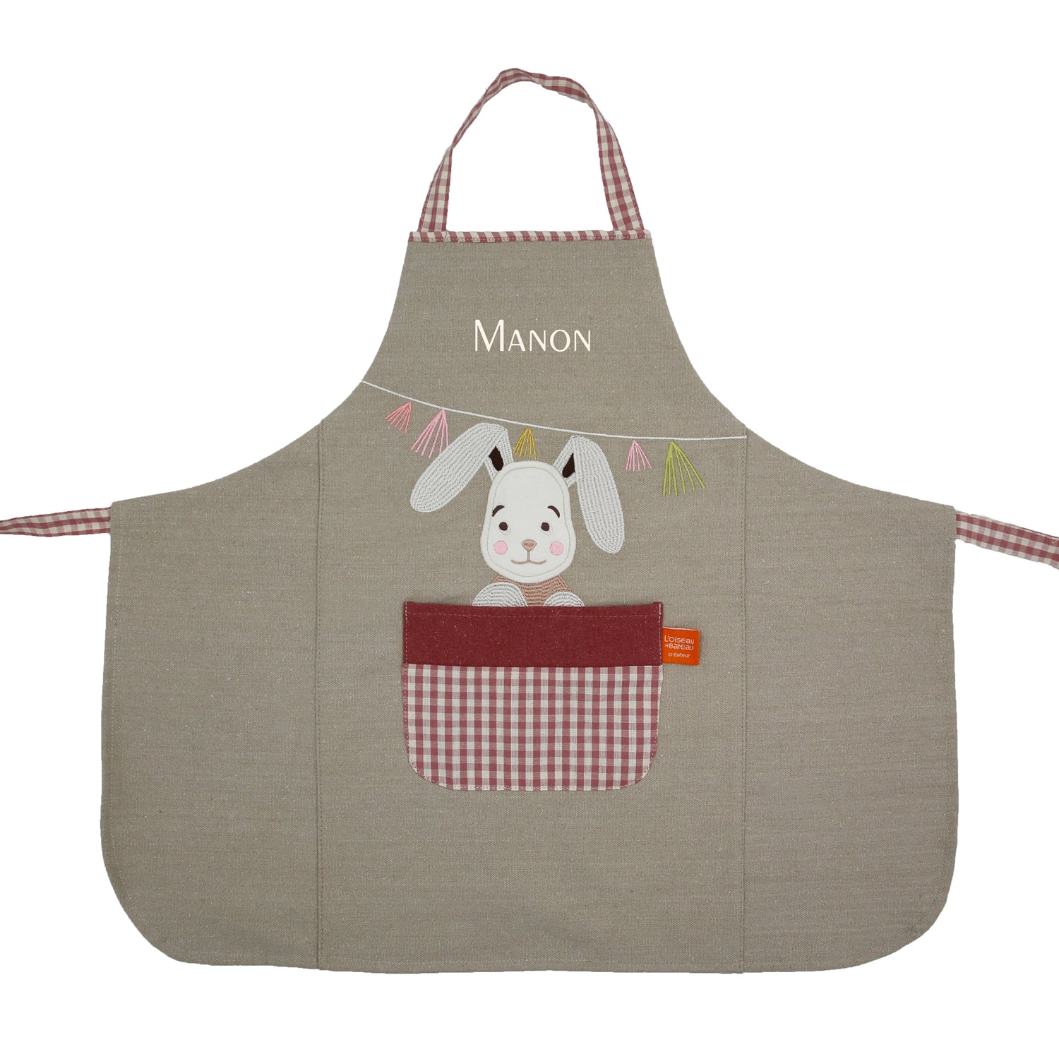 Tablier enfant cuisine personnalisé avec prénom brodé, pour stimuler la créativité en cuisine