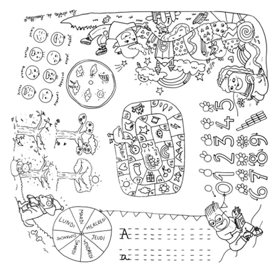 Motif à colorier thème Artiste – table coloriage enfant