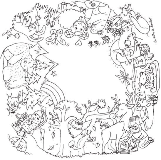 Motif à colorier thème Forêt – table coloriage enfant