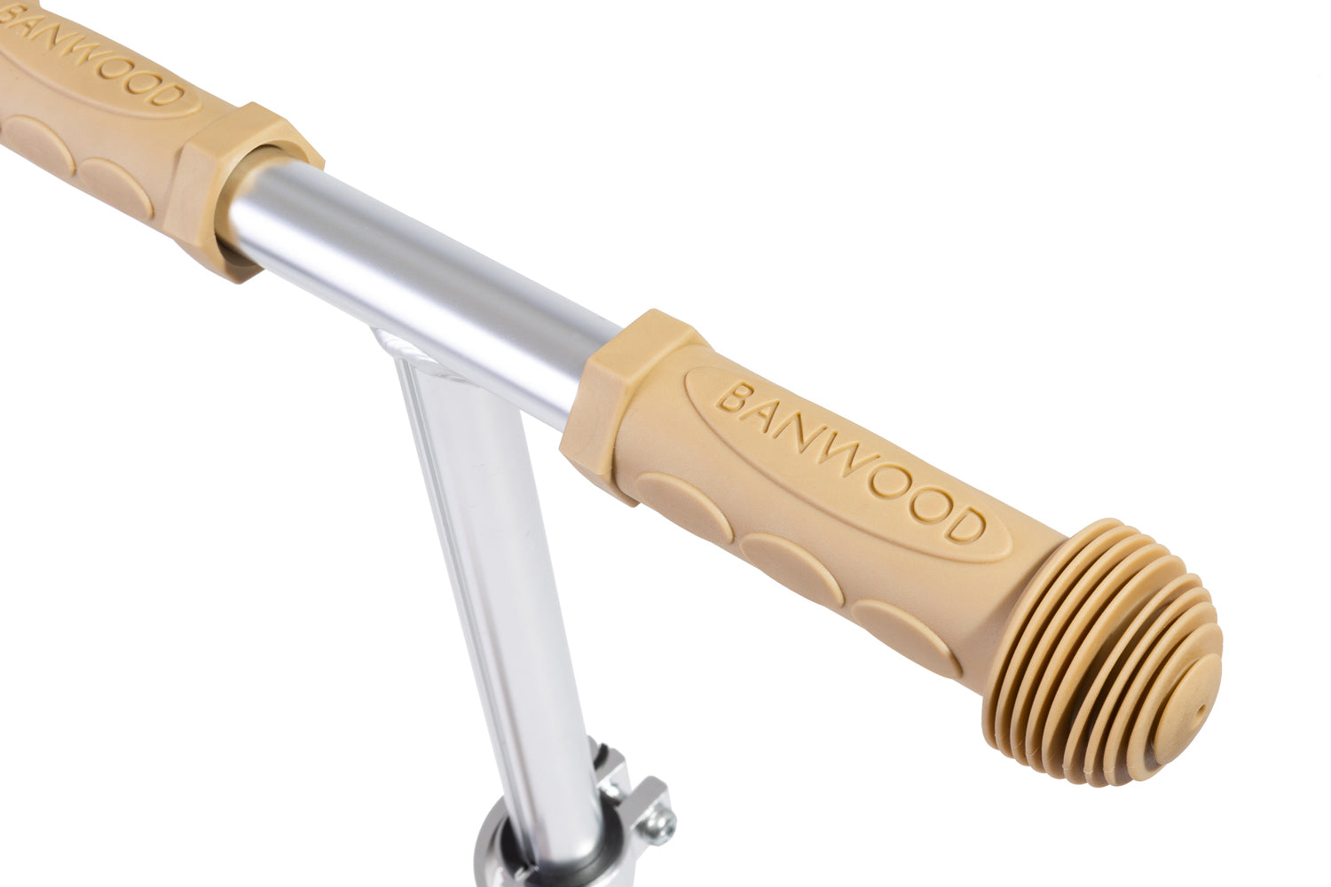 Trottinette Banwood blanche avec poignées en caoutchouc confortables