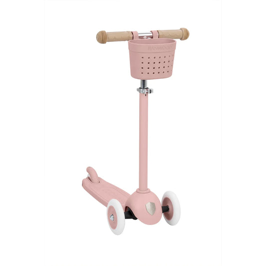 trottinette enfant écoresponsable rose en plastique recyclé 3 roues